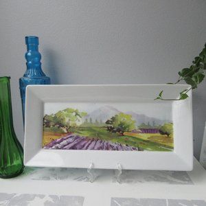 Porcelain Rectangular Serving Platter Fields of Provence by Gourmet Village
